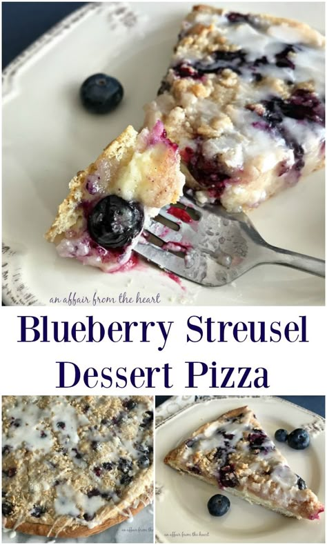 Blueberry Pizza Recipe, Pizza Hut Blueberry Dessert Pizza, May Desserts, Blueberry Dessert Pizza, Streusel Dessert, Desert Pizza, Dessert Pizza Recipe, Dessert Pizzas, Pizza Ranch