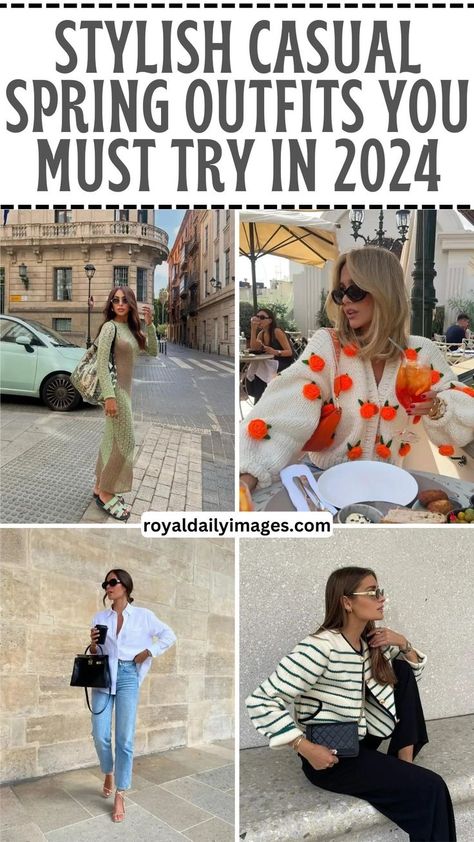 Casual Spring Outfits Casual Spring Outfits, Spring Summer Fashion Trends, Fashion Trend Forecast, European Summer Outfits, Spring Break Outfit, Effortlessly Chic Outfits, Early Spring Outfits, Spring Fashion Outfits, Spring Fashion Trends