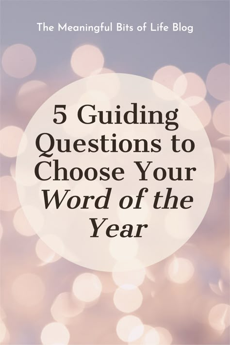 Find a quiet space to settle in with your journal and reflect on these 5 questions to help you ground yourself in your word of the year. Nye Reflection Questions, Word For The New Year Ideas, Questions To Ask Yourself At The End Of The Year, My Word For 2025, Word Of The Year Printable, Theme Words For The Year, Choosing A Word Of The Year, Words Of The Year Ideas, Word Of The Year Intentional