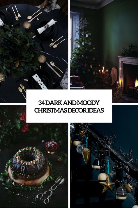 Nontraditional Christmas Decor, Gothic Christmas Decorations, Gothic Xmas, Yule Ideas, Dark Academia Christmas, Moody Christmas, Black Christmas Decorations, Pagan Christmas, Goth Christmas