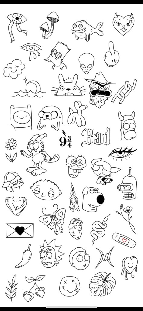 Inch Size Tattoo, Fine Line Minimalist Tattoo Sleeve, Small Tattoos For Men Easy, Small Doodles Tattoos, Cool Tiny Drawings, Cool Doodle Tattoos, Tattoo Designs Easy To Draw, Small Outline Tattoo Men, Small East Tattoo Ideas