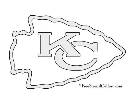 NFL Kansas City Chiefs Stencil Cute Chiefs Shirts, Kc Chiefs Tattoo, Chiefs Pumpkin, Kansas City Chiefs Craft, Chiefs Crafts, Kc Chiefs Shirts, Football Coloring, Football Pumpkin, Logos Templates