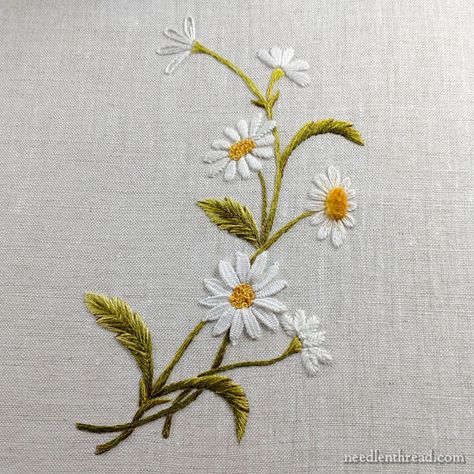 Embroider Daisies, French Knots Embroidery, Knots Embroidery, Long And Short Stitch, French Knot Embroidery, Embroidery Lessons, Feather Stitch, French Knots, French Knot