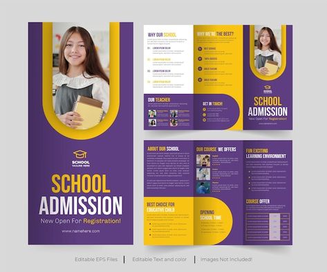 Leaflets Ideas School, School Admission Brochure, College Brochure Design Creative, School Leaflet Design, Brosure Design Ideas, Brochure Design Ideas For School, Brochure Design For School, School Brochure Design Ideas, Modern Brochure Design Creative