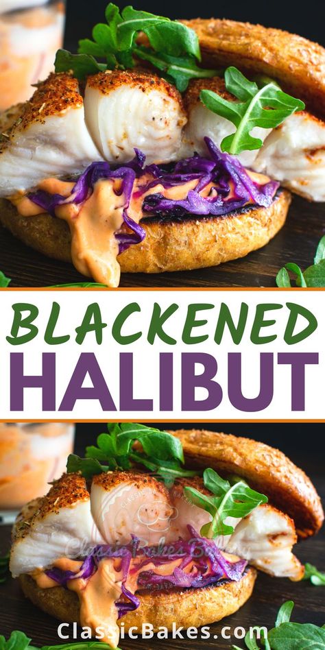 Blackened Halibut, Best Halibut Recipes, Halibut Recipes Baked, Keto Sandwiches, Halibut Recipe, Grilled Halibut, Halibut Recipes, Power Snacks, On A Bun