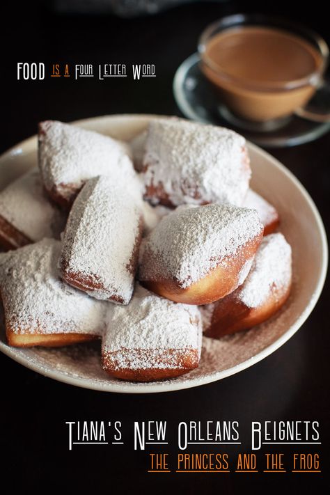 Food From New Orleans, Princess And Frog Food Ideas, New Orleans Theme Party Food, Princess And The Frog Dessert, Princess And The Frog Desserts, Princess And The Frog Food, New Orleans Breakfast, New Orleans Beignets Recipe, New Orleans Beignets