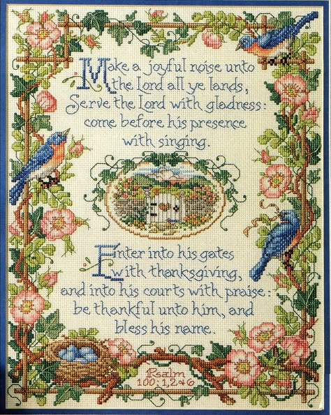 Wedding Needlepoint, Jesus Smiling, Christian Cross Stitch Patterns, Wedding Cross Stitch Patterns, Christian Cross Stitch, Psalm 100, Make A Joyful Noise, God's Glory, Joyful Noise