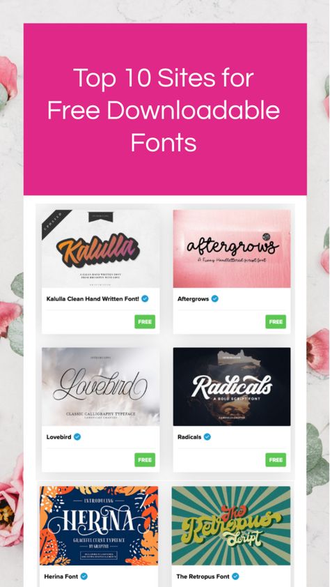 Top 10 Sites for Free Downloadable Fonts Free Fonts Retro, Website Fonts Typography, Mixing Fonts, Free Font Websites, Top Free Fonts, Free Fonts For Cricut, Hipster Fonts, Free Commercial Fonts, Website Fonts