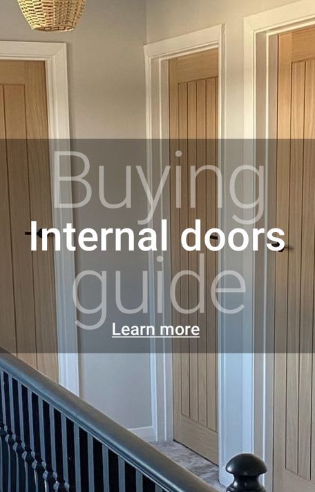 Interior Doors Uk, Oak Doors Hallway, Oak Doors Interior, Flooring To Match Oak Doors, Oak Doors Internal White Trim, Oak Doors Black Handles, White Oak Doors Interior, Interior Oak Doors, Cottage Style Interior Doors