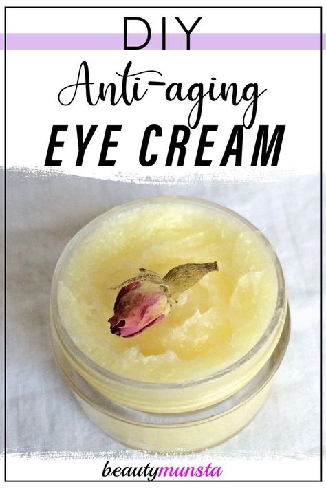 A simple DIY anti-aging eye cream that uses just 3 ingredients and has powerful anti-wrinkle abilities. 💯 best anti aging creams, best anti wrinkle eye cream, best skincare routine for aging skin 💋 #acne #organicskincare #puffiness Diy Ghee Eye Cream, Diy Eye Cream For Wrinkles, Anti Aging Eye Cream Diy, Diy Undereye Cream, Eye Cream For Wrinkles, Eye Beautiful, Homemade Eye Cream, Diy Eye Cream, Natural Beauty Hacks