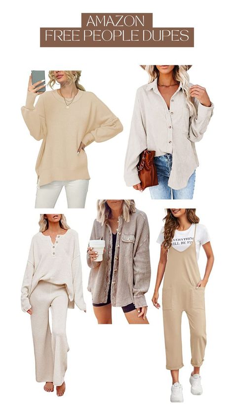 Amazon Free People Dupes, Neutral Style Inspo, Trendy Clothes, Fall Outfit Inspo, Minimalist Closet, Fall Fashion, Sweaters, Fall Button Downs, That Girl Aesthetic, Free People, Cute Clothing, Cute Style, Fall Style Fall Amazon Outfits 2024, Fall Clothes Amazon, Boho Outfits Amazon, Trendy Amazon Clothing, Amazon Boho Clothes, Free People Outfits 2023, Amazon Storefront Clothes, Fall Amazon Outfits, Amazon Basics Clothing