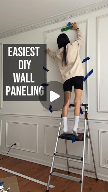 Gina + Jason | DIY & Design on Instagram: "BUDGET FRIENDLY DIY to SAVE ✨ GOODBYE EMPTY WALL!   I’m currently renovating this room (it was in terrible shape when we moved in) and I’ve been wanting to fill in the empty wall space with wainscoting.  Adding this wall moulding was the perfect solution! I chose to make this DIY project as easy and simple as possible. I love that it required no heavy tools and it was very budget friendly!   I’m always amazed by how wall paneling can transform a room! How do you think it turned out?   #wallpanels #diy #diyprojects #diyideas #wallmoulding #roominspiration #livingroominspo #diyhome #walldecor #organicmodern #diyhomeprojects #renterfriendly #budgetfriendlydecor #neutralhome #wainscoting" Simple Wall Moulding Ideas, Easy Diy Accent Wall Ideas, Diy Wainscotting, Diy Wall Paneling Ideas, Wall Moulding Ideas, Modern Wainscoting Ideas, Wainscoting Diy, 2024 Budget, Budget Friendly Diy