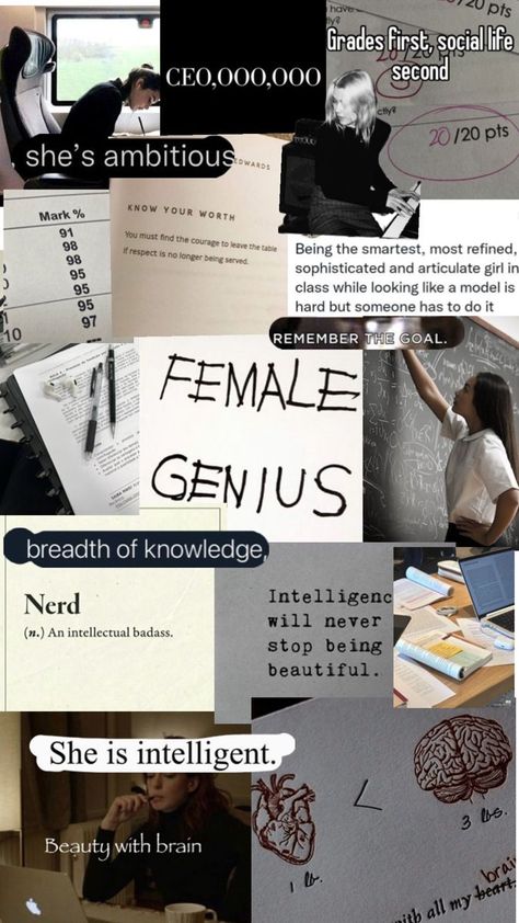 Validation Aesthetic, Academic Validation Aesthetic, Genius Aesthetic, University Collage, Female Genius, Wallpaper Manifestation, Canva Aesthetic, Med School Motivation, Motivation Study