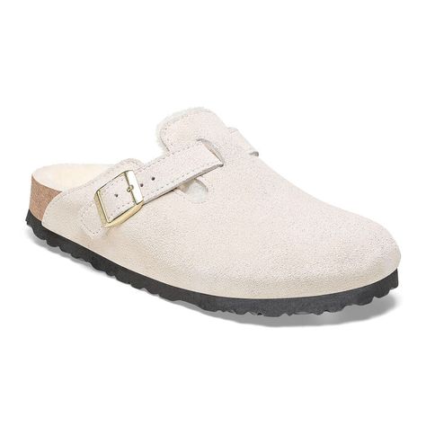 White Birkenstocks, White Clogs, Birkenstock Clog, Birkenstock Boston Shearling, Boston Shearling, Narrow Shoes, Ugly Shoes, Birkenstock Women, Boston Clog