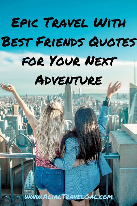 Travel with best friends quotes to share on social media. Quotes About Traveling With Friends, Best Friend Travel Quotes, Adventure With Friends Quotes, Europe Travel Quotes, Buddy Quote, Travel With Friends Quotes, Bff Travel, Vacation Meme, Best Friend Captions