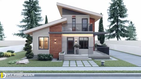 105 Sqm 2-Storey House Design  8.2m x 9.0m With 3 Bedroom - Engineering Discoveries 2storey House Design, House 3 Bedroom, Cheap House Plans, Two Storey House Plans, Small House Architecture, Small House Design Architecture, Loft House Design, Two Story House Design, 2 Storey House Design