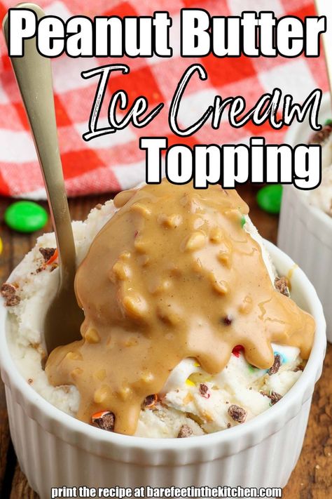 Peanut Butter Ice Cream Topping Peanut Butter Ice Cream Topping, Puddings Dessert, Peanut Butter Topping, Frosting Designs, Ice Cream No Churn, Best Desserts Ever, Peanut Butter Treats, Homemade Chocolate Ice Cream, Craving Sweets