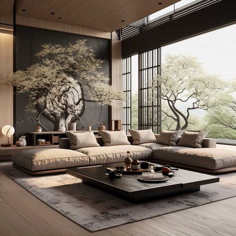 Japanese Style Living Room, Modern Japanese Style, Zen Interiors, Japanese Home Design, Japandi Living, Japanese Interior Design, Japanese Interior, Front Doors, Rooms Home Decor