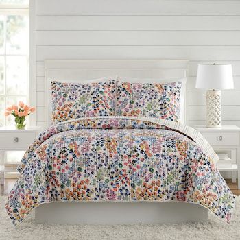 Vera Bradley Petite Floral Quilt or Sham Vera Bradley Bedding, Living Colors, Floral Quilt, Traditional Quilts, Quilted Coverlet, Twin Quilt, Blue Quilts, Make Your Bed, King Quilt