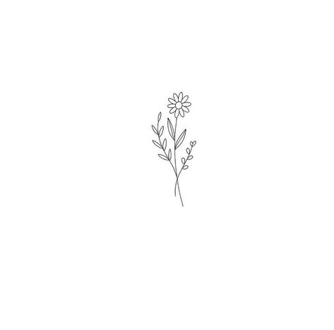 Simple Tattoos Daisy, Small Daisies Tattoo, Flower Simple Tattoo Minimalist, Daisy Tattoo Designs Sketches, Daisy Drawing Simple Tattoo, Fine Line July Flower Tattoo, Daisy Behind The Ear Tattoo, Daisy Flower Line Art, Small Daisy Tattoo On Wrist Simple