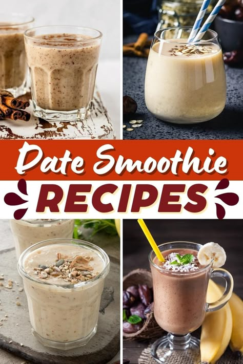 Date Smoothie Recipes, Date Recipes Healthy, Date Shake, Coffee Breakfast Smoothie, Dates Recipes, Blend Jet, Summer Desserts Easy No Bake, Labor Prep, Date Smoothie