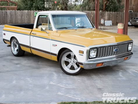 1972 Chevy C-10 Cheyenne Super - Classic Trucks Magazine Chevy Trucks For Sale, Classic Trucks Magazine, Crate Motors, Number 12, Classic Truck, Chevy C10, Steering Column, New Trucks, Gas Tanks