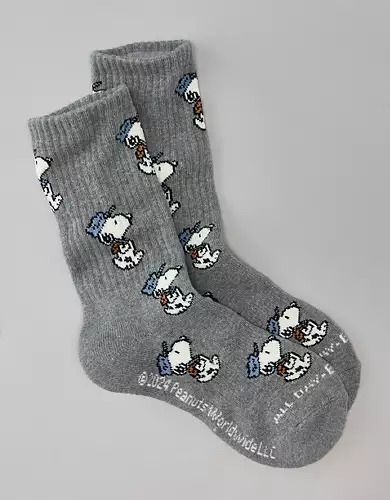 Men's Peanuts & Snoopy T-Shirts & Clothes | American Eagle Snoopy Socks, Snoopy Pattern, Disney Christmas Outfits, Snoopy Gifts, Snoopy Shirt, American Eagle Outfits, Low Cut Socks, Funky Socks, Jean Trends