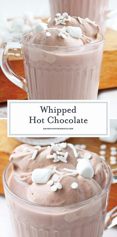 Indulge in the ultimate cozy treat with this quick and creamy hot chocolate delight. Perfect for those chilly days when you need a warm hug in a mug, this simple recipe uses just three ingredients to create a rich and velvety drink. Whether you're snuggling up with a good book or hosting a festive gathering, this hot chocolate is sure to impress. Enjoy the comforting sweetness and smooth texture that will make you feel like you're sipping on a little piece of heaven. Easy Dessert Drinks, Frothed Hot Chocolate, Easy Meals To Take To Work, Fun Tea Recipes, Recipes With Chocolate Milk, Winter Treats Recipes, Easy Winter Dinner Recipes Healthy, Ring Baloney Recipes, Sweet Drinks To Make At Home