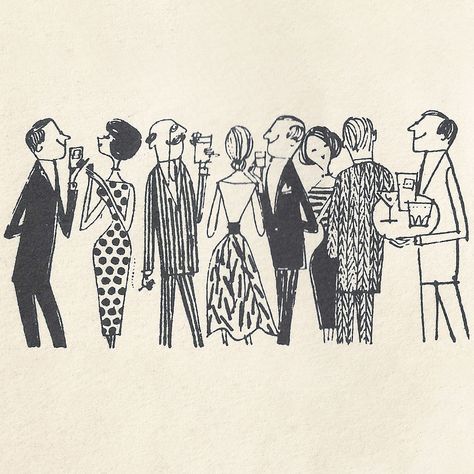 1950's Party Guest Illustration Office Party Aesthetic, Hostess Aesthetic, Party Hostess, Family Cookbook, Aesthetic Things, Retirement Party, August 19, Retirement Parties, Office Parties