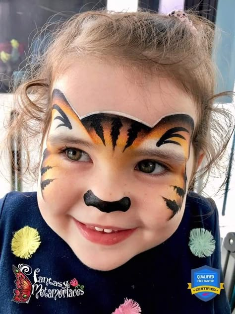 Inspired by Natalie Davis Animal Face Painting Ideas, Tiger Face Paint, Face Painting Ideas For Kids, Face Painting Images, Animal Face Paintings, Bodysuit Tattoos, Girl Face Painting, Painting Ideas For Kids, Festival Face