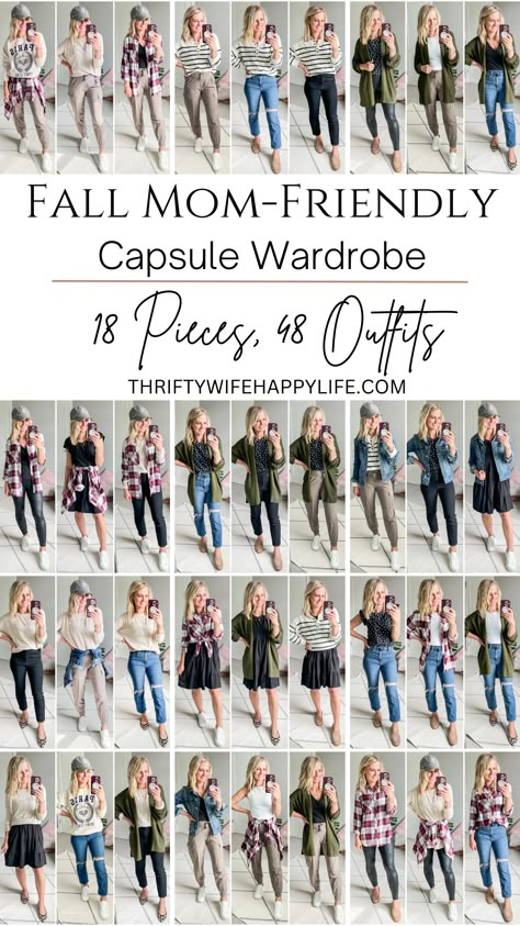 Mom Capsule Wardrobe Fall, Fall Wardrobe 2023 Capsule, Womens Fall Capsule Wardrobe 2023, Fall Time Capsule Wardrobe 2023, 1 Item Multiple Outfits, Old Navy Fall Capsule 2023, Summer To Fall Transition Outfits Capsule Wardrobe, Busy Mom Outfits Winter, Comfy Casual Capsule Wardrobe