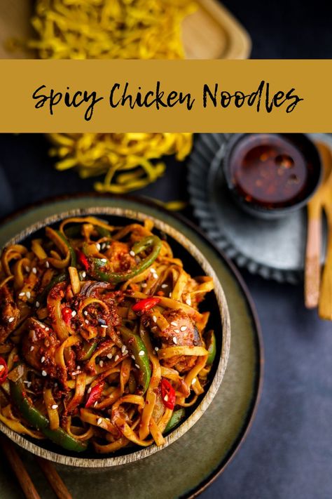 Spicy Chicken Noodles Spicy Noodles And Chicken, Spicy Asian Noodles With Chicken, Spicy Chicken Noodles Recipe, Spicy Noodles With Chicken, Spicy Thai Noodles With Chicken, Spicy Chicken Stir Fry With Noodles, Spicy Stir Fry Chicken, Chinese Food Recipes Chicken Noodles, Spicy Chicken Noodle Recipes