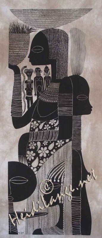 Batik Canvas Print Size: Width: 46 cm = 18 inches Height: 110 cm = 43 inches #heidilange #batik #batikmodern #art #print #design #drawing #prints #instagood #losangeles #nyc #illustration #poster #graphicdesign #handmade #africandesign #africanqueen #norfolkstylist #africanprint #stylist #love #beauty #women African Indigenous Art, African Art Patterns, African Art Drawings, African Art Paintings Culture, African Pattern Art, African Illustration, Africa Artwork, Native African, African Artwork