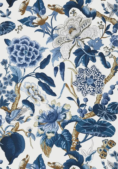 Chinoiserie Design Patterns, Chinese Porcelain Pattern Wallpaper, Chinoiserie Pattern Design, China Pattern Wallpaper, Blue Print Wallpaper, Textile Patterns Design Prints, Shimmering Wallpaper, Fabric Patterns Prints Textile Design, Chinoiserie Aesthetic