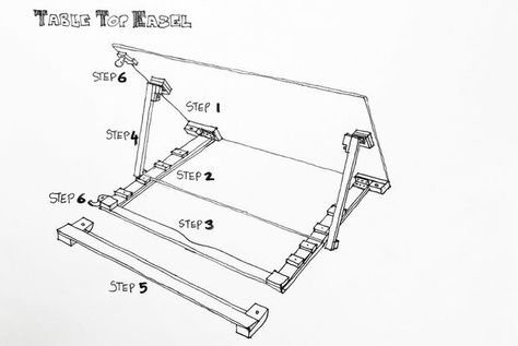 Lightweight Portable Table-Top Artists Easel Art Studio Diy, Things To Make With Wood, Easel Ideas, Diy Desks, Table Top Easel, Art Studio Decor, Portable Laptop Table, Reading Stand, Painting Easel