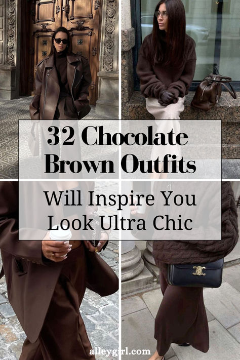 chocolate brown dress outfit, fall fashion 2024 women, fall outfits, fall fashion trends All Brown Fall Outfit, Brown Midi Dress Outfit Fall, Chocolate Fall Outfit, Brown Outfit Autumn, Dark Brown Fall Outfits, All Brown Winter Outfit, Mocha Outfits For Women, Black And Chocolate Brown Outfit, Chocolate Silk Skirt Outfit