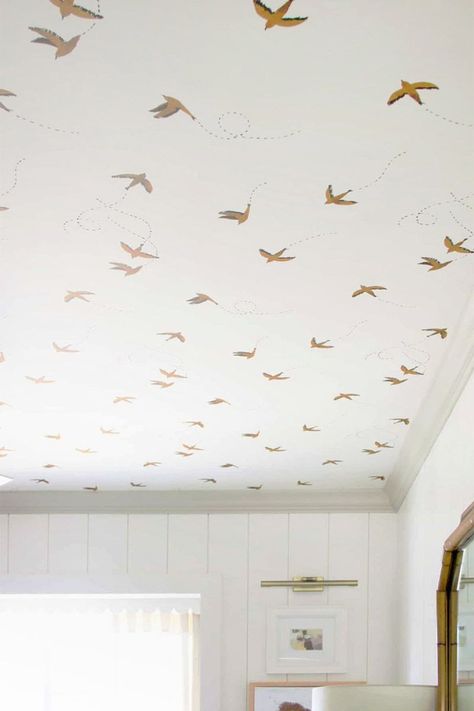 Wallpaper For Teen Bedroom, Kids Room Ceiling Wallpaper, Bird Wallpaper Nursery, Bird Wallpaper Ceiling, Bird Wallpaper On Ceiling, Ceiling Wallpaper Nursery, Wallpaper On The Ceiling Bedrooms, Wallpaper In Office Room, Wallpaper On Ceiling Office