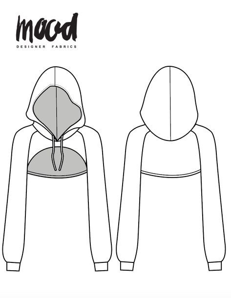 Crop Hoodie Pattern, Cropped Hoodie Sewing Pattern, Athletic Wear Sewing Patterns, Hood Sewing Pattern Free, Crop Jacket Sewing Pattern, Sewing Patterns Hoodie, Best Free Sewing Patterns, Hood Pattern Sewing Free, Hoodie Pattern Sewing Free