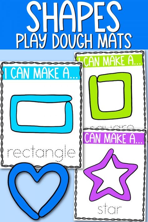 Playdoh Mats Printable, Shapes For Preschoolers, Playdough Learning Activities, Preschool Playdough Mats, Playdough Printables, Playdough Mats Printable, Preschool Playdough, Play Doh Mats, Play Doh Activities