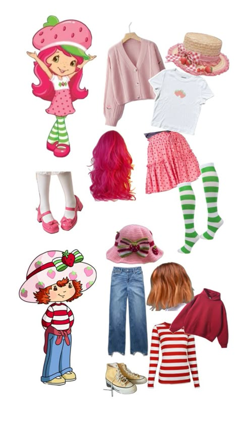 Strawberry shortcake inspired outfits or costumes Mom And Daughter Costumes, New York Halloween, Strawberry Shortcake Halloween, Strawberry Halloween, Strawberry Shortcake Halloween Costume, Friends Costumes, Halloween Constumes, Cake Costume, Strawberry Shortcake Outfits