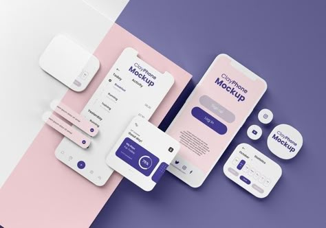 Mockup Design Ideas, App Mockup, Closet App, 3d Mobile, Mobile Mockup, Display Mockup, Minimalist Phone, Phone Display, Box Decoration