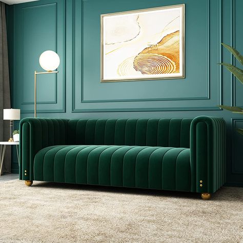 Green Velvet Couch, Luxury Velvet Sofa, Modern Couches Living Room, Modern Velvet Sofa, Small Sectional Sofa, Latest Sofa Designs, Green Couch, Green Velvet Sofa, Velvet Couch