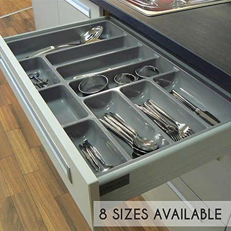 Kitchen Cupboards Organization, Clutter Free Kitchen Countertops, Kitchen Drawer Inserts, Small Space Kitchen Storage, Utensil Drawer Organization, Built In Pantry, Modern Kitchen Accessories, Cutlery Storage, Utensil Storage