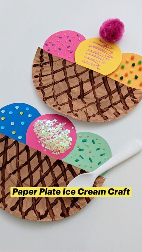 Ice Cream Craft, Summer Preschool Crafts, Ice Cream Month, Ice Cream Crafts, National Ice Cream Month, Babysitting Crafts, Ice Cream Art, Summer Camp Crafts, Cream Art