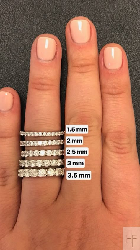 Wedding ring size guide. Eternity band by diamond size. Always pay attention to the size of each stone, not the total carat weight, as that varies by finger size. Engagement Champagne, Ring Crown, Crown Gold, Crown Vintage, Classic Wedding Rings, Dream Engagement, Dream Engagement Rings, Ring Watch, Put A Ring On It