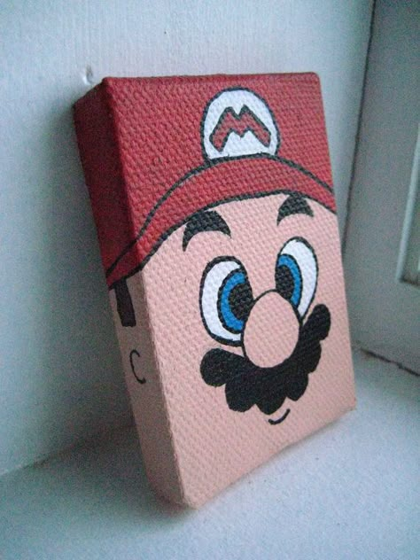 I need to make this Canvas Art For Men, Mario Bedroom, Mario Room, Mario E Luigi, Disney Canvas Art, Cute Canvas Paintings, Easy Canvas Art, Kids Canvas, Canvas Painting Designs