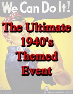 1940s Theme Party, Uso Party, 1940s Party, 40th Party Ideas, Decades Party, Decade Party, 75th Birthday Parties, Party Food Themes, 70th Birthday Party