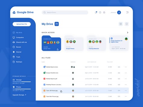 Google Drive New Design Concept on Behance Ux Dashboard Design, Website Dashboard Design, Dashboard Design Ui, Dashboard Design Inspiration, Desain Ux, Application Ui Design, Cms Design, Web Dashboard, Ui Design Dashboard