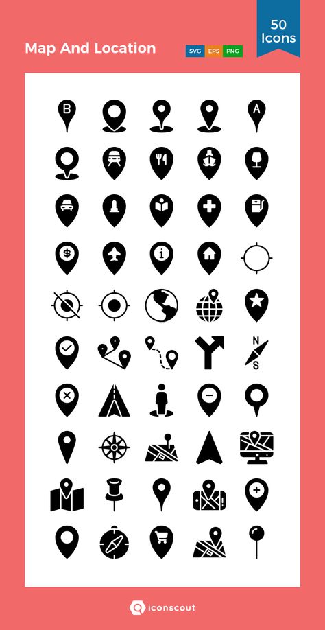 Map And Location  Icon Pack - 50 Solid Icons Location Logo Design, Infographic Icons, Logo Location, Location Logo, Maps Icon, Map Infographic, Site Icon, Map Icon, Travel Agency Logo