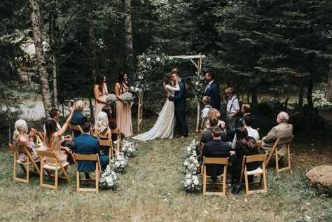 Intimate Boho Wedding at Olympic National Park, WA | Vanessa and Tim | https://wanderingweddings.com/intimate-boho-wedding-at-olympic-national-park-wa-vanessa-tim/ Intimate Boho Wedding, Small Outdoor Wedding, Backyard Wedding Ceremony, Small Weddings Ceremony, Small Backyard Wedding, Backyard Wedding Ideas, Tiny Wedding, Small Wedding Ideas, Yard Wedding